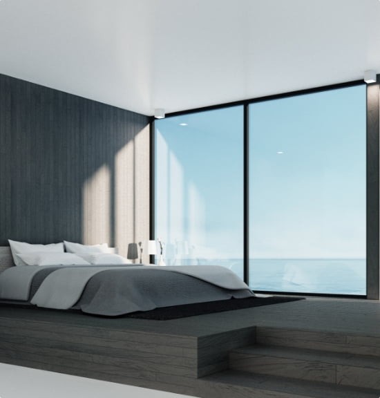 slaapkamer met zeezicht