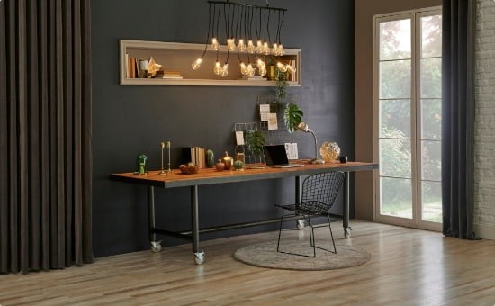 Home interior with black walls 